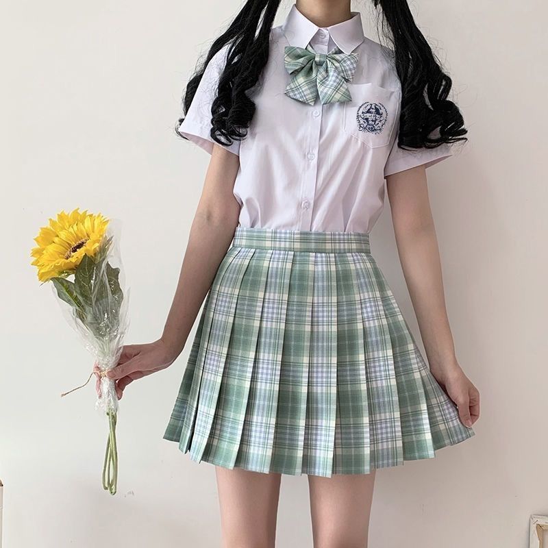 jk制服裙正版全套夏季原创少女格裙日系学院风半身短裙学生百褶裙