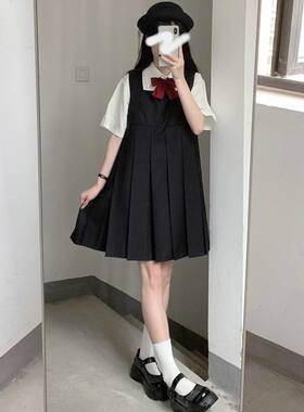 原创日系护奶裙jk制服背带裙可爱套装正版春季学院风中长连衣裙女