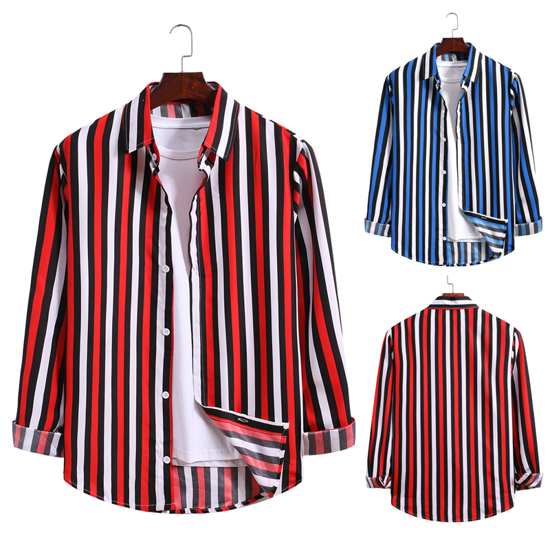 Quick sell men's fashion long sleeve shirt with diagonal wavy pattern