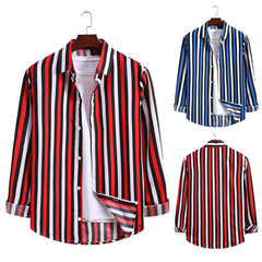Quick sell men's fashion long sleeve shirt with diagonal wavy pattern