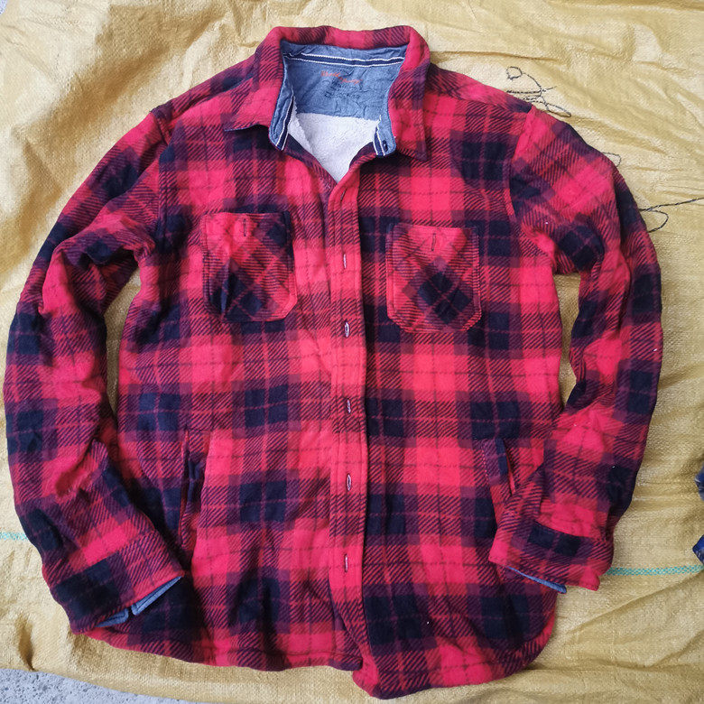 秋冬男士格子加绒加厚外套衬衫