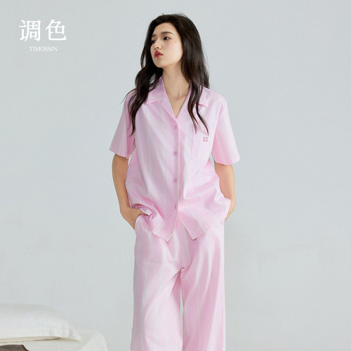 凉感透气天丝棉睡衣家居服套装