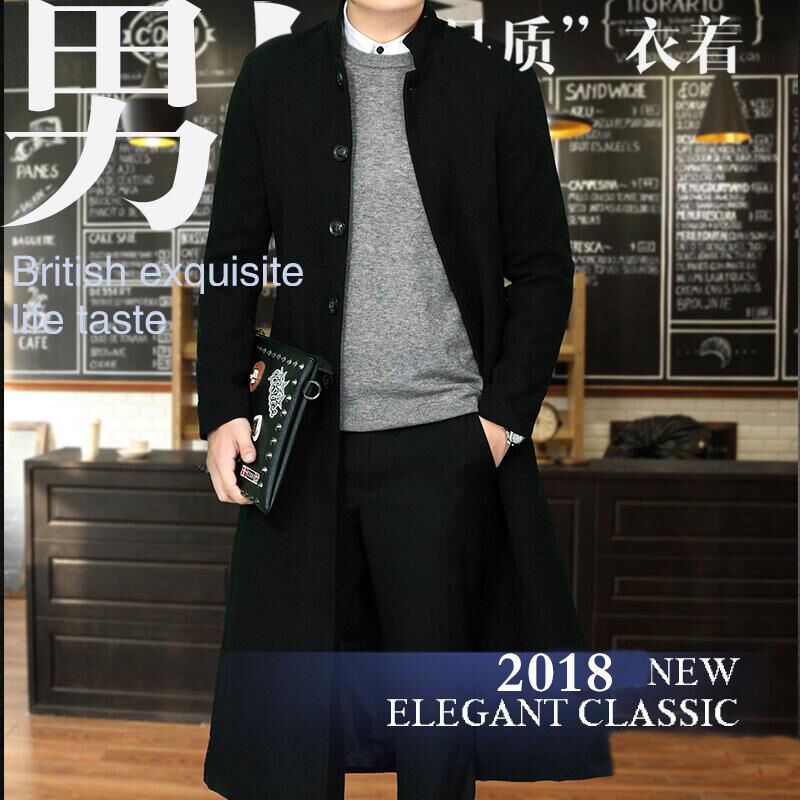 外套中长款大衣超长款男风衣过膝修身妮子风衣Y145P135加棉P145，男装风衣，星座208