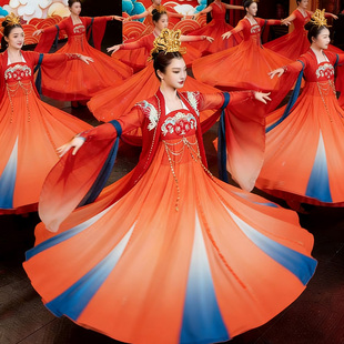 开场舞服装夏辉同款大唐夜宴舞蹈服古典舞连衣裙演出服女飘逸古风