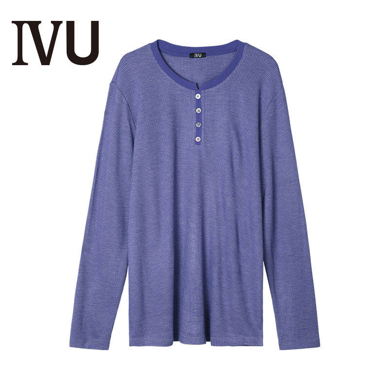 EMBRY IVU 남성용 얇은 긴팔 파자마 상의는 체크무늬 홈복 외부에 착용 가능 UL00050|UL00051