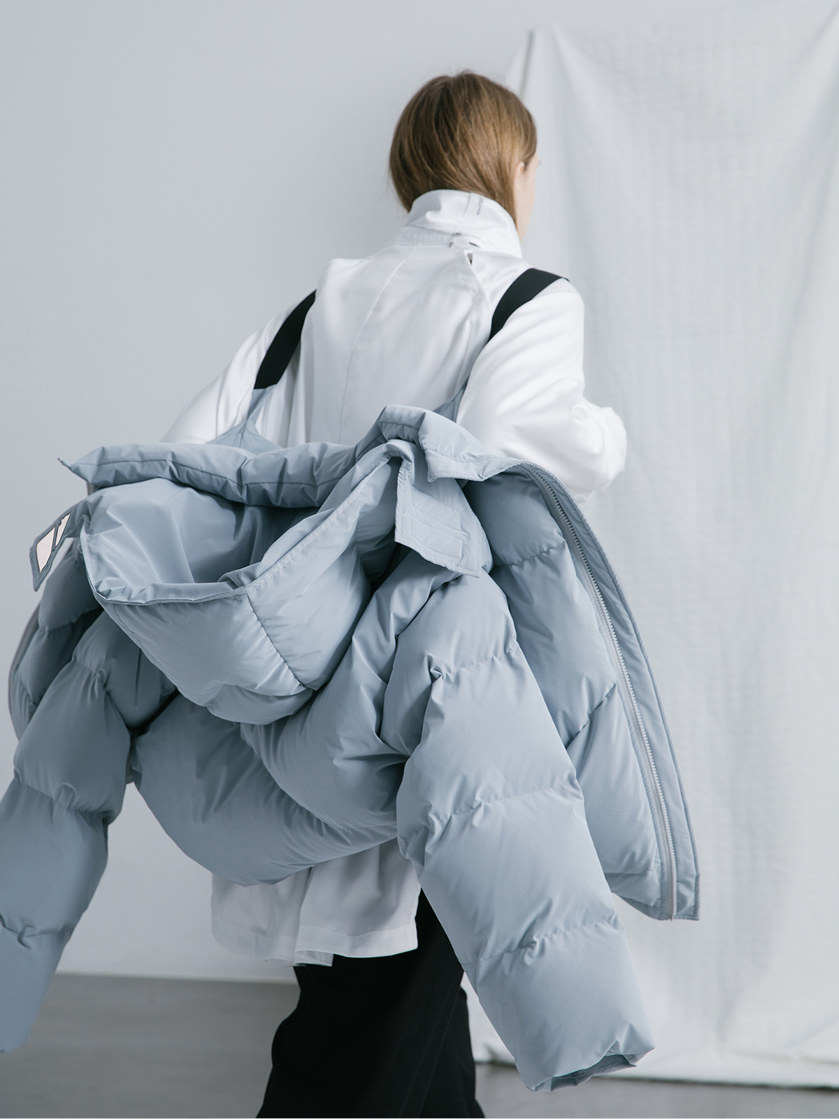 EKCOOKIES original designer Wu Lei same style detachable hooded matte leather down jacket