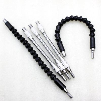 金属套筒软接杆塑料弹簧式连接杆可弯式1/4六角套筒批头转换