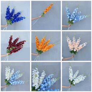 120cm挑高春色大飞燕草 仿真花大花紫罗兰风信子千代兰婚礼地排花