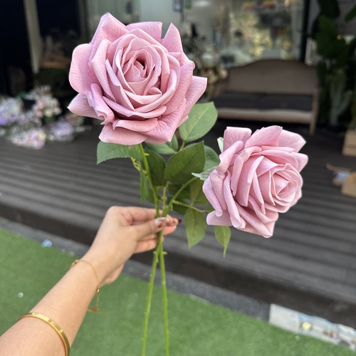 仿真花高品质手感保湿手感保湿单枝土耳其玫瑰花束家居装饰品花艺