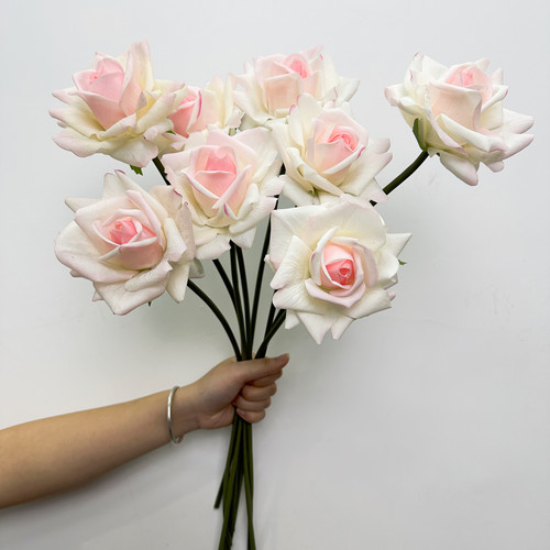 好品质逼真手感保湿仿真玫瑰花婚庆假花绢花花艺家居装饰客厅摆设