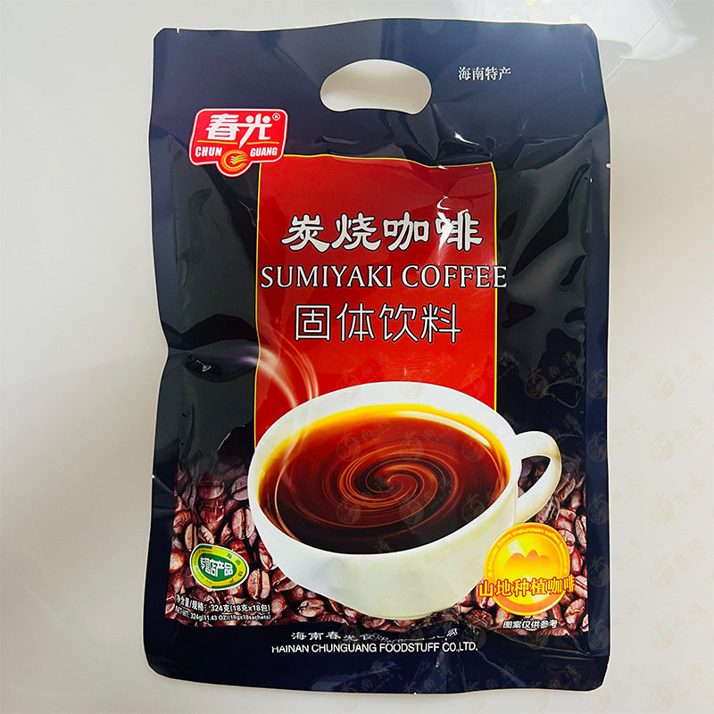 炭烧咖啡324g山地种植海南特产春光速溶袋装独立小包饮料三合一_虎窝淘