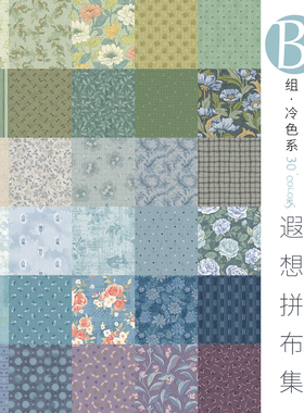 【30支平纹棉】柯布  遐想拼布集·B组·冷色系  DIY手工拼布包包