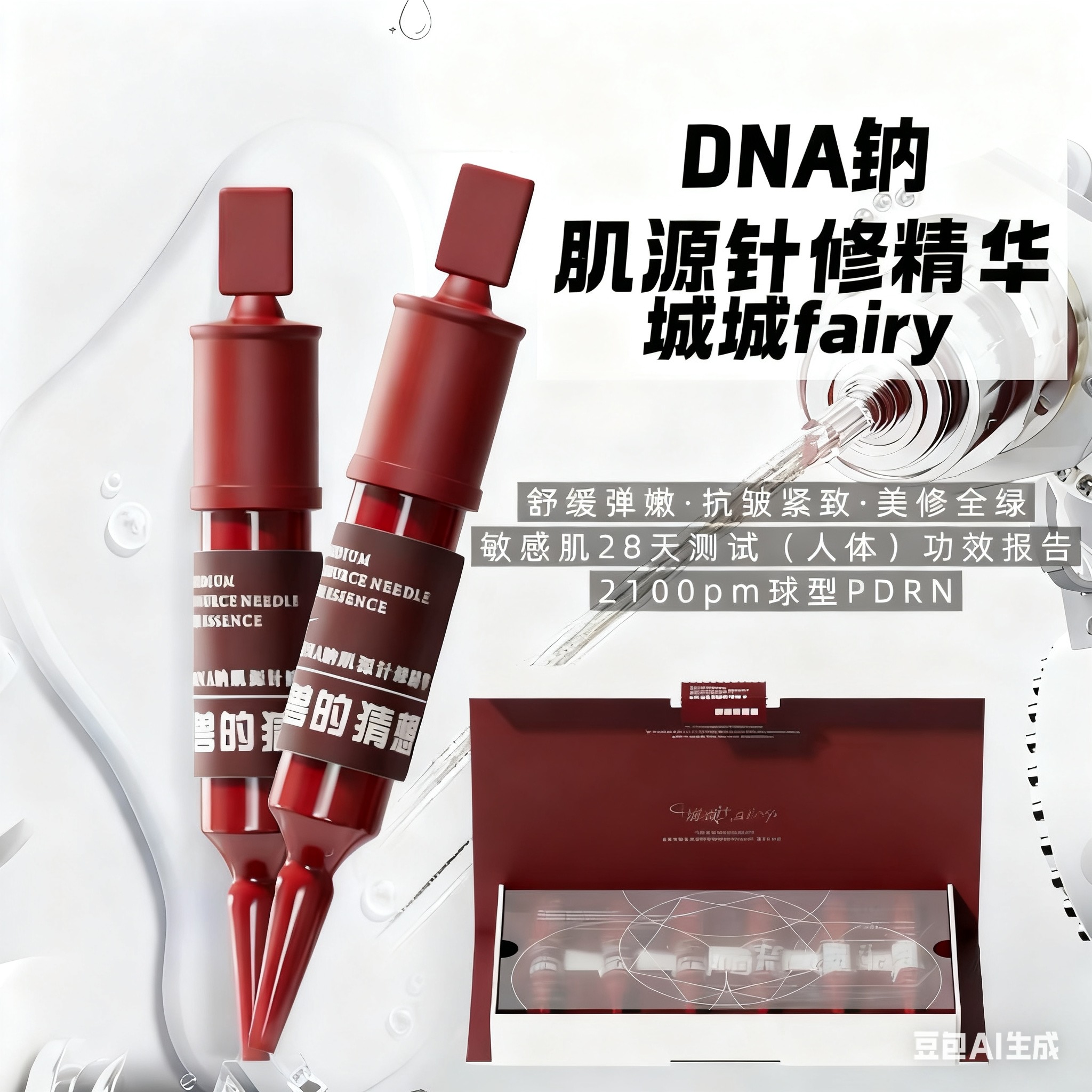 城城家 DNA钠肌源针修精华！球形PDRN2100ppm周抛4.5ml×6瓶
