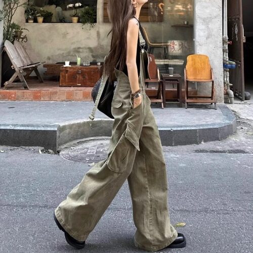 酷飒百搭工装牛仔背带裤女连体裤