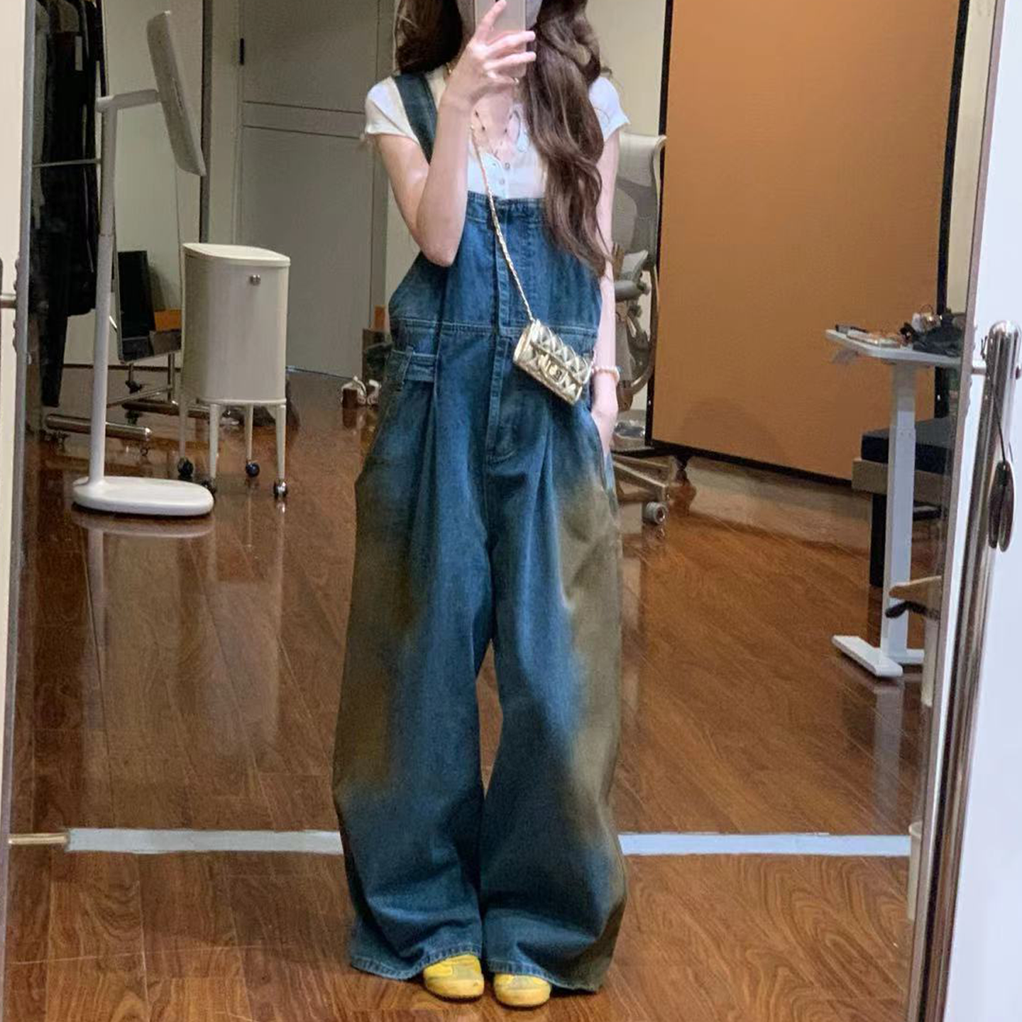 送运费险！背带裤女重工水洗休闲
