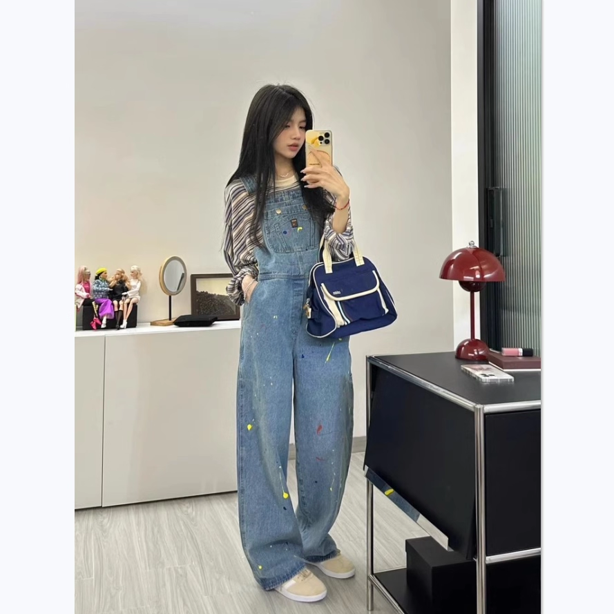 日系少女减龄手工涂鸦牛仔裤