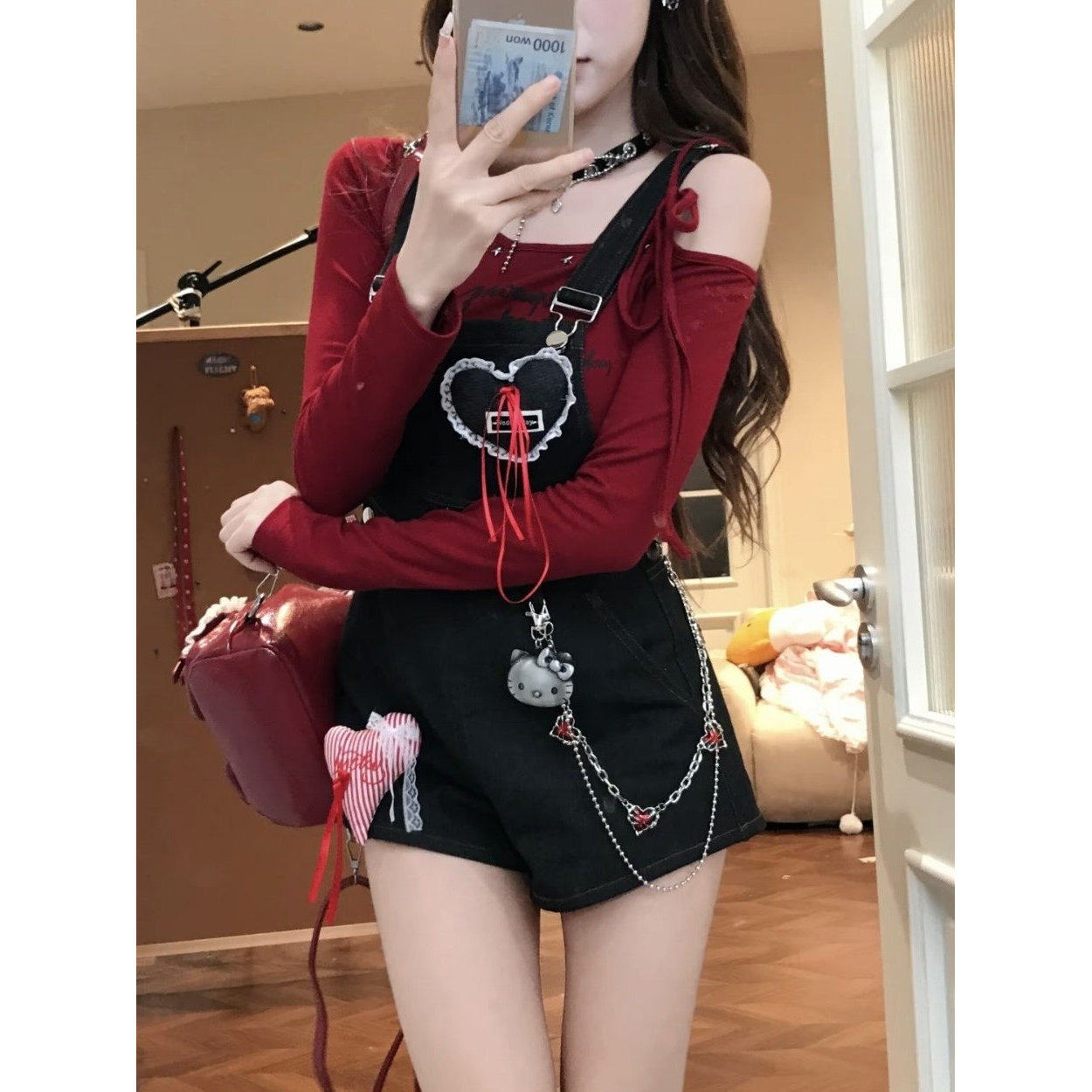 甜酷辣妹风牛仔背带短裤女2026夏季新款小个子宽松显瘦连体裤热裤