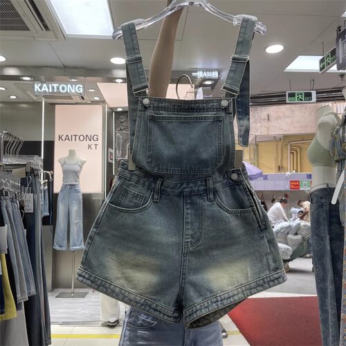 送运费险！背带裤甜辣连体短裤女