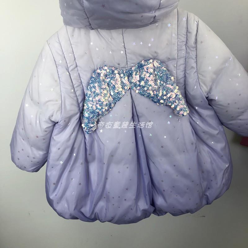 小鸟家渐变色短款加厚羽绒服女童