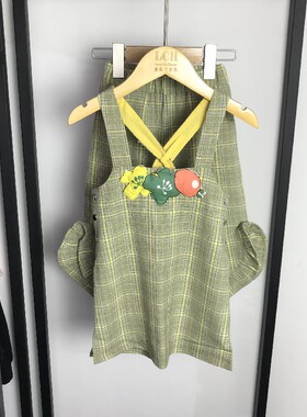 马其顿格纹背带裙甜美休闲女童