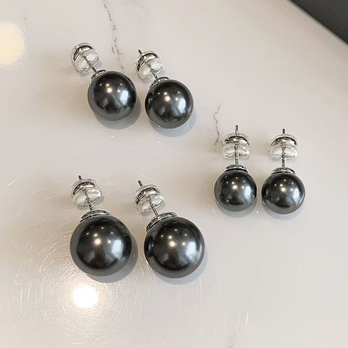 999纯银施家珍珠耳钉女