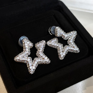 999纯银夸张耳钉女五角星星耳环2026新款轻奢高级感秋冬独特耳饰
