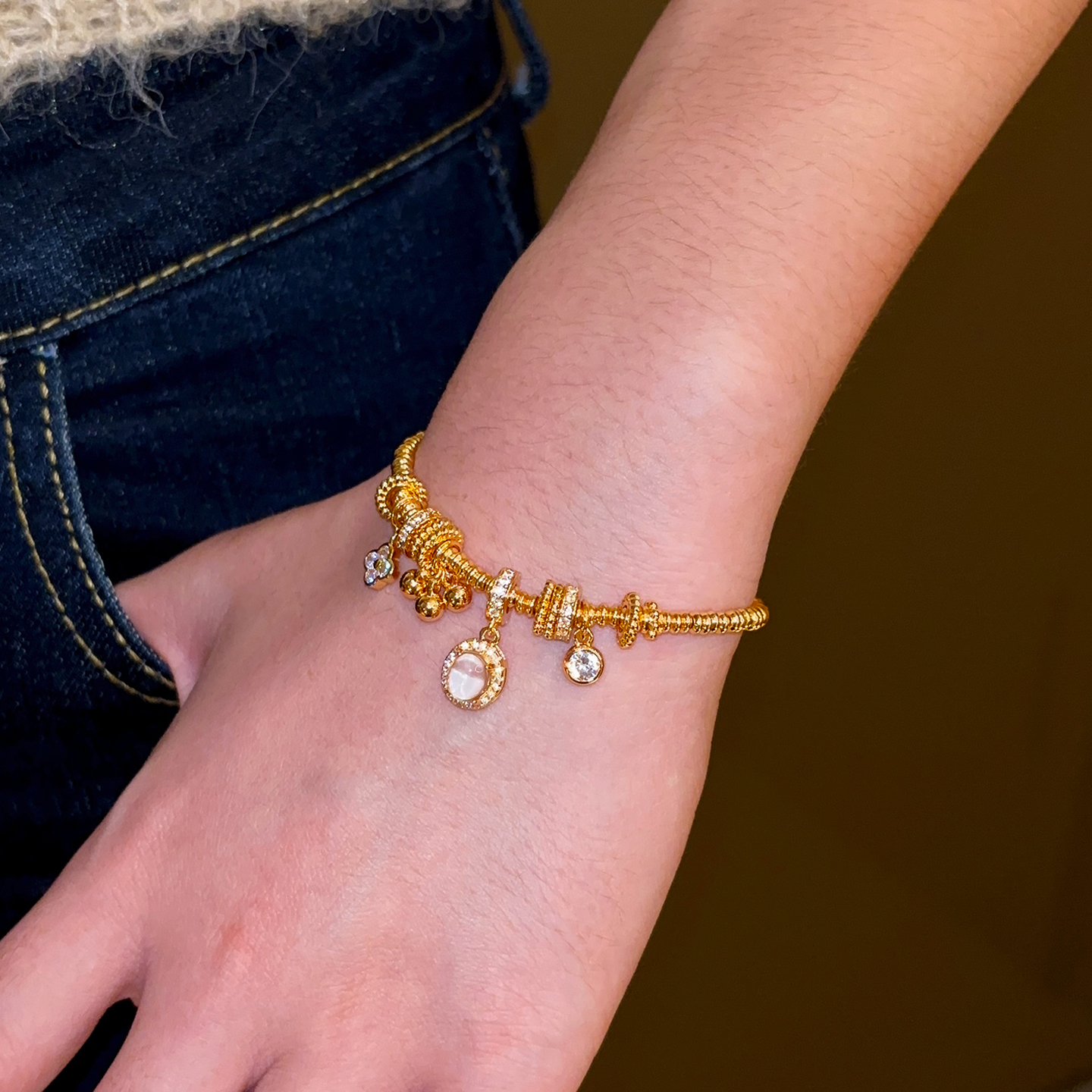 龙心盘缠四叶草手链女