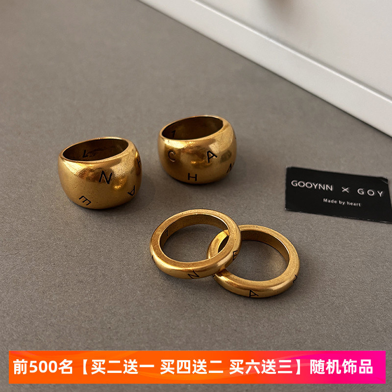 小香风欧美戒指女复古