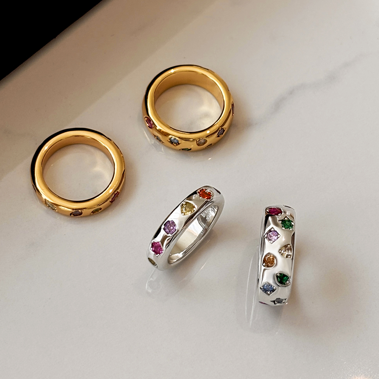 权志龙同款彩色闪钻戒指女