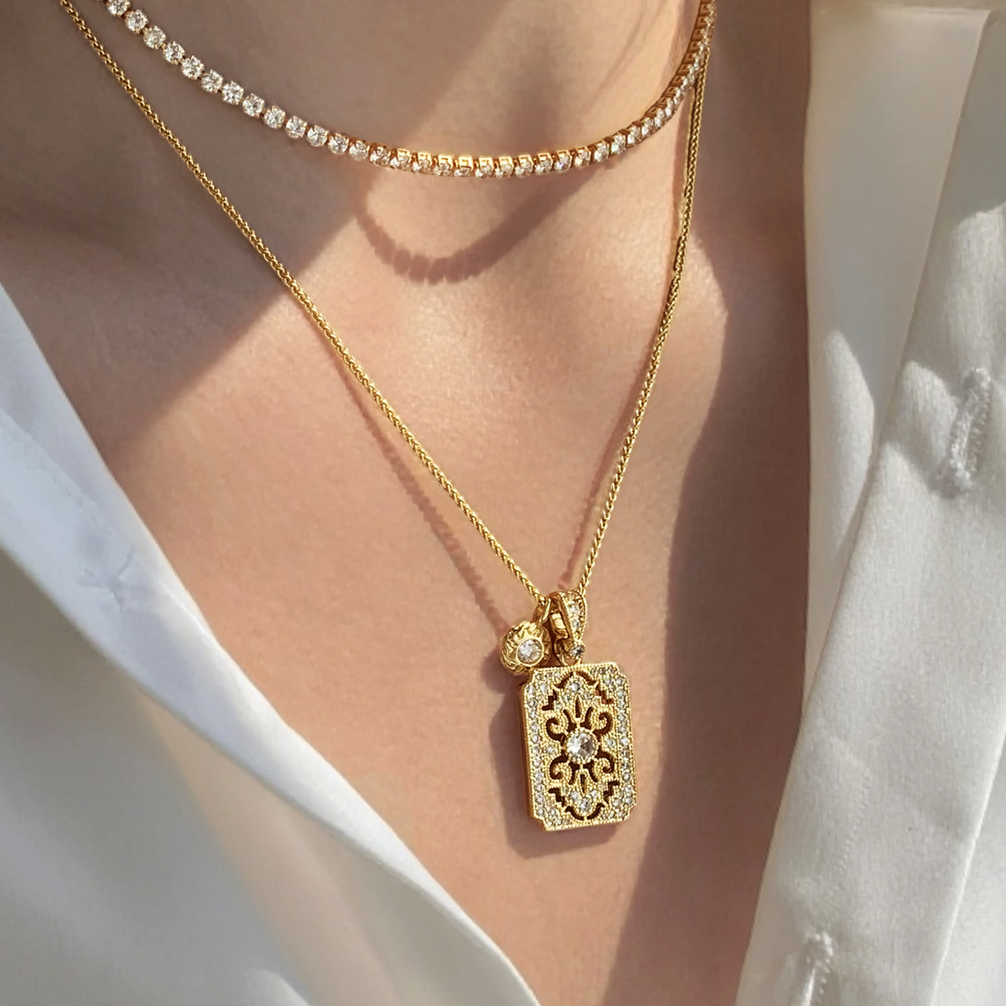 万能扣吊坠不掉色项链女