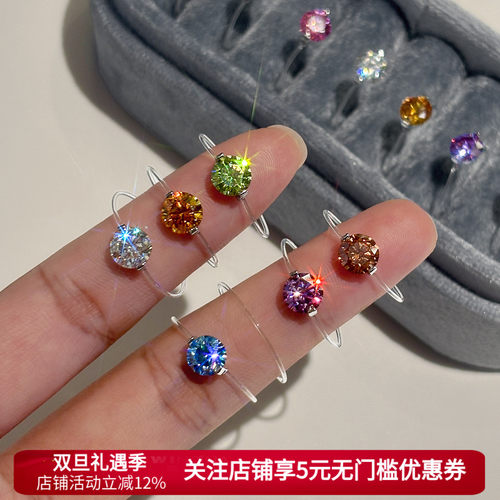 爆闪华子莫桑钻仿真钻戒指女