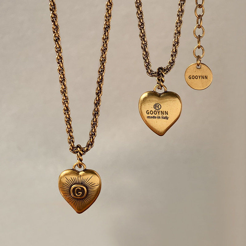 夸张复古铜爱心项链女2025新款轻奢大气高档高级感秋冬毛衣链配饰,饰品/流行首饰/时尚饰品新,项链,淘宝优惠券,粉丝福利购,淘宝优惠卷