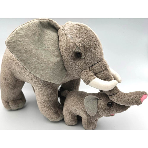 （代购）美国wild republic仿真母子款非洲象elephant毛绒玩具
