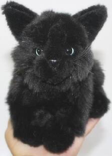 (代购)德国teddy hermann仿真中华田园黑猫毛绒玩具公仔
