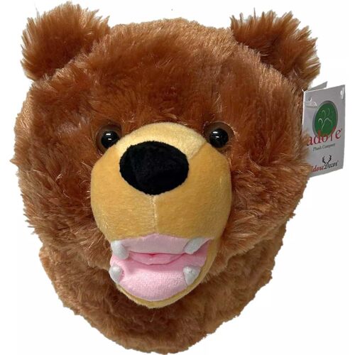 （代购）美国adore仿真棕熊头brown bear墙壁挂饰毛绒玩具