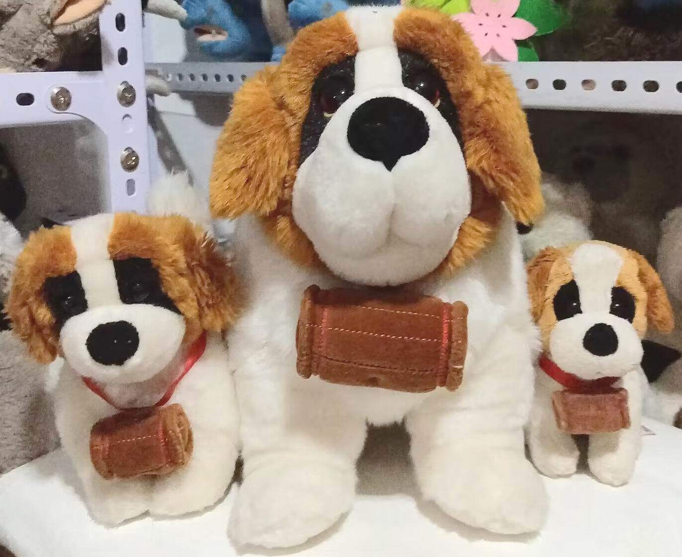 （1组代购）trudi仿真圣伯纳犬狗狗全家福st bernard毛绒玩具公仔