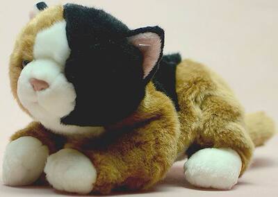 （代购）德国uni-toys仿真三花猫calico cat毛绒玩具公仔