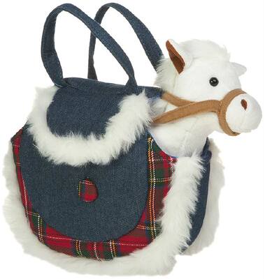 （定做）俄罗斯gulliver仿真白龙马horse双带包毛绒玩具公仔