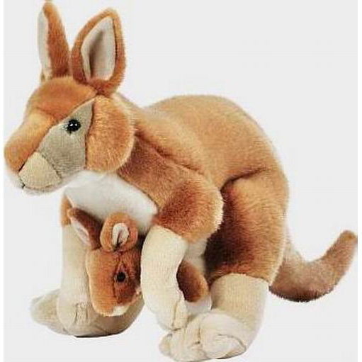 (代购)美国wild republic仿真母子款袋鼠kangaroo毛绒玩具公仔