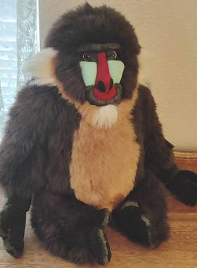 （定做）仿真坐姿山魈mandrill毛绒玩具公仔