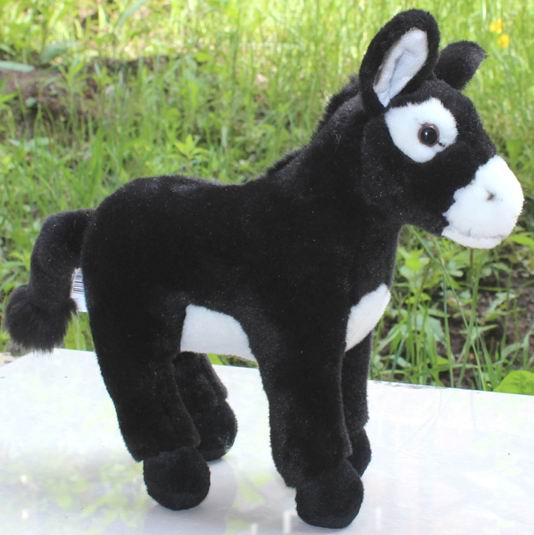 （代购）德国teddy hermann仿真黑色小毛驴donkey毛绒玩具公仔