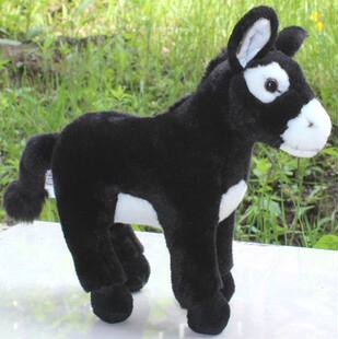 (代购)德国teddy hermann仿真黑色小毛驴donkey毛绒玩具公仔