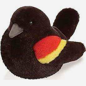 （代购）美国wild republic仿真红翅黑鹂blackbird毛绒玩具公仔