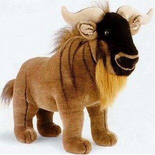 （定做）仿真牛羚角马wildebeest毛绒玩具公仔