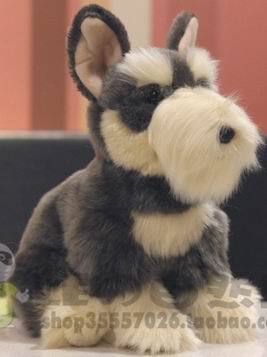 （定做）仿真雪纳瑞犬狗狗schnauzer毛绒玩具公仔