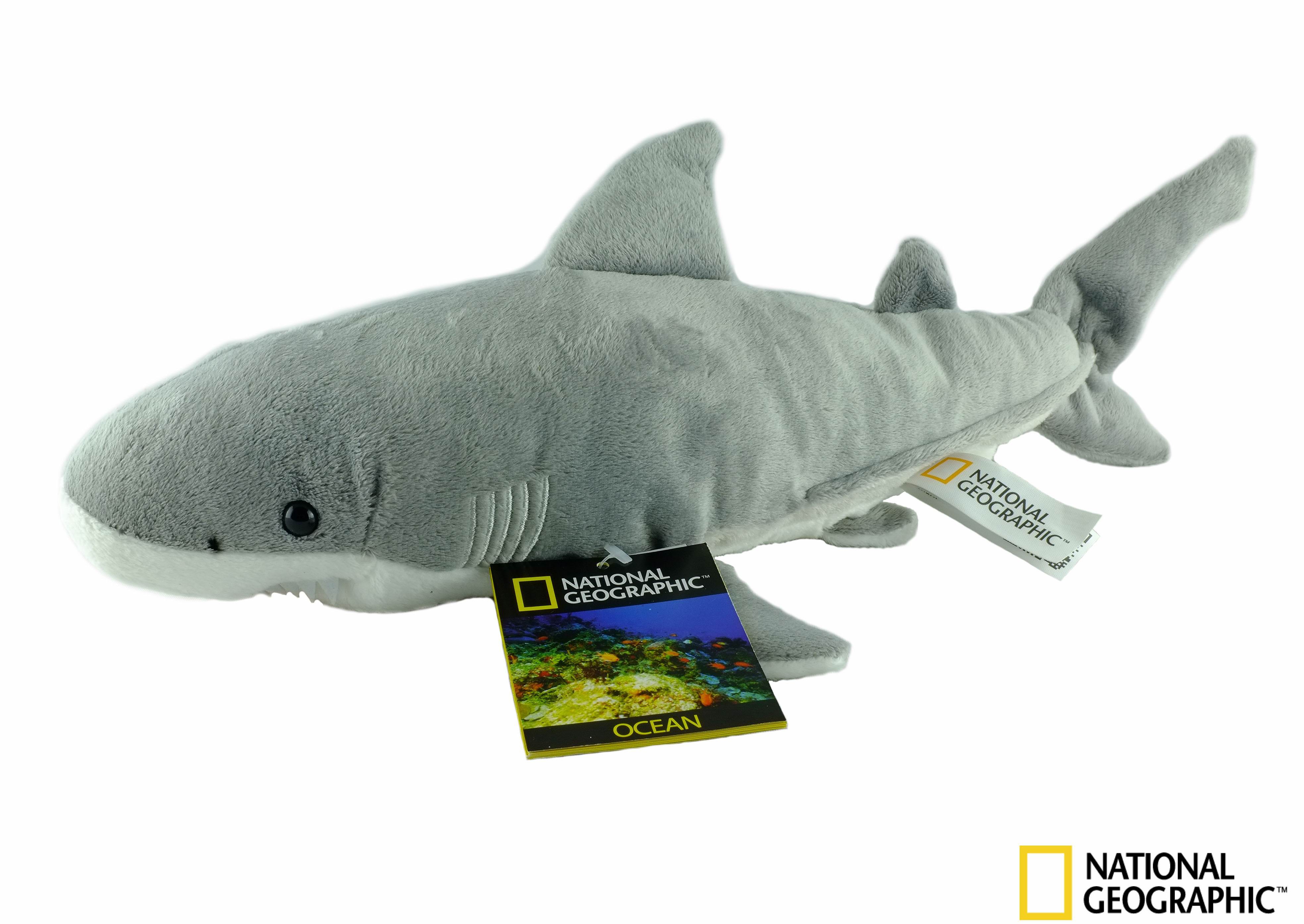 （现货+包邮）美国国家地理仿真噬人鲨大白鲨shark毛绒玩具公仔