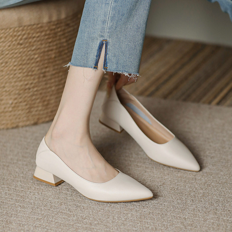 2026秋新款尖头软皮浅口奶奶船鞋平底单鞋软底孕妇瓢鞋女黑色百搭,女鞋,浅口单鞋,淘宝优惠券,粉丝福利购,淘宝优惠卷