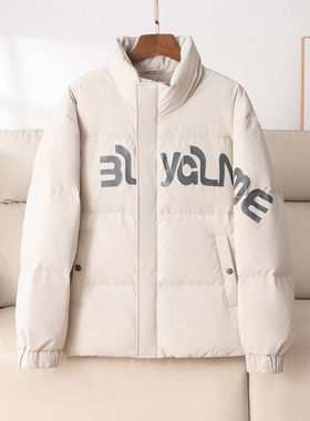 90白鸭绒！舒适保暖！撤柜男装立领字绒服帽子可脱卸冬季加厚外套