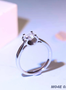 莫桑石足银爱情生日礼物戒指