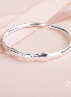 韩版百搭开口生日礼物足银手镯